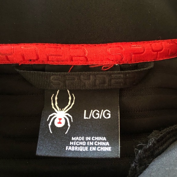 Spyder Men’s Full Zipper Sportswear Jacket Nvisium Size Large Black - Picture 7 of 8